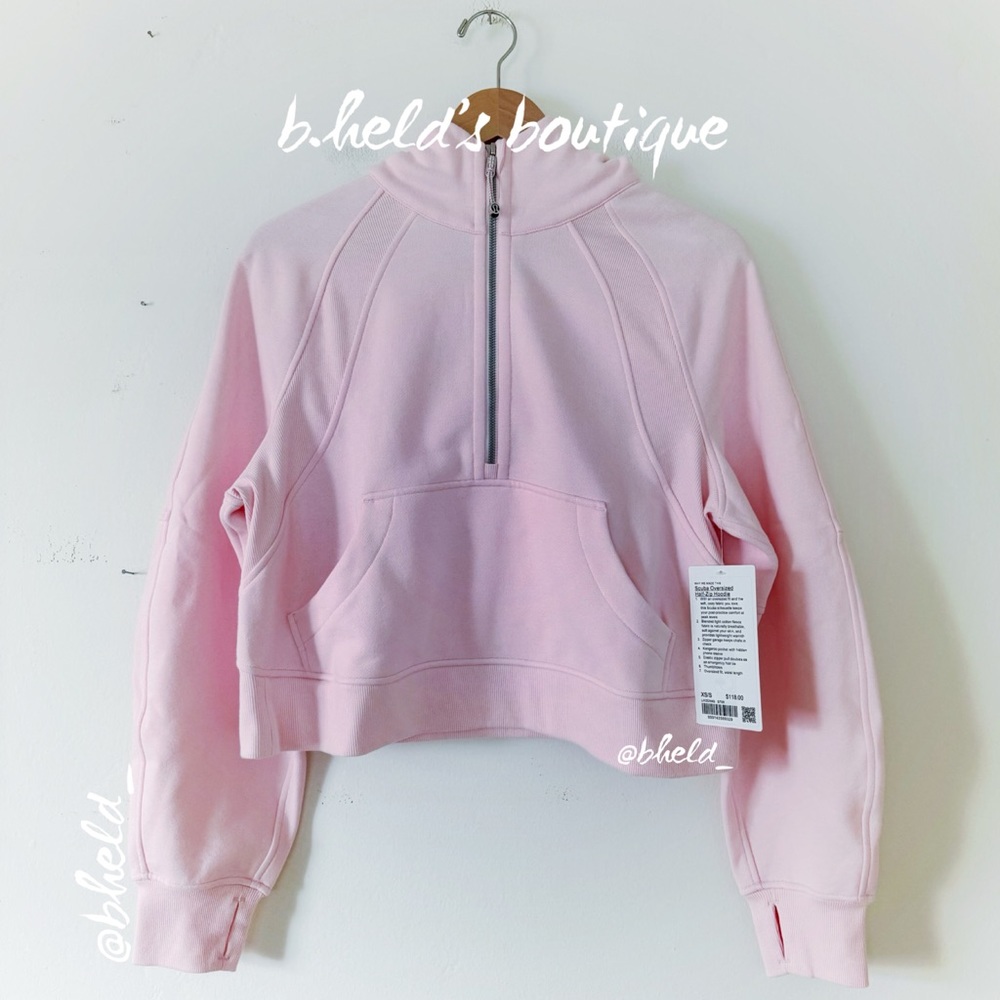 lululemon Scuba Oversized Half-Zip Hoodie Strawberry Milkshake Size XS/S New NWT